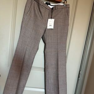 Theory Micro Plaid Stretch Dress Pant